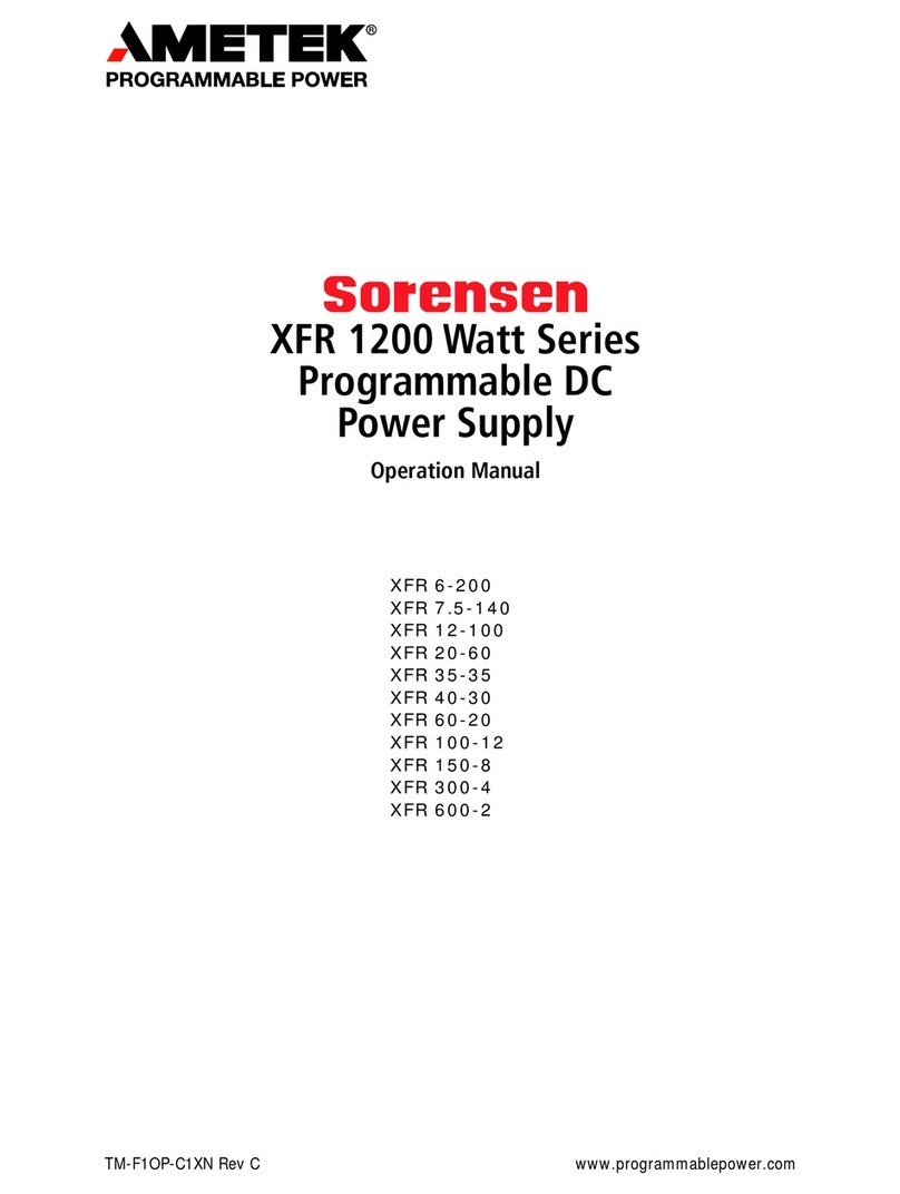 Ametek Sorensen XFR 1200 Watt Series Operation manual Ametek Sorensen XFR 1200 Watt Series Operation manual