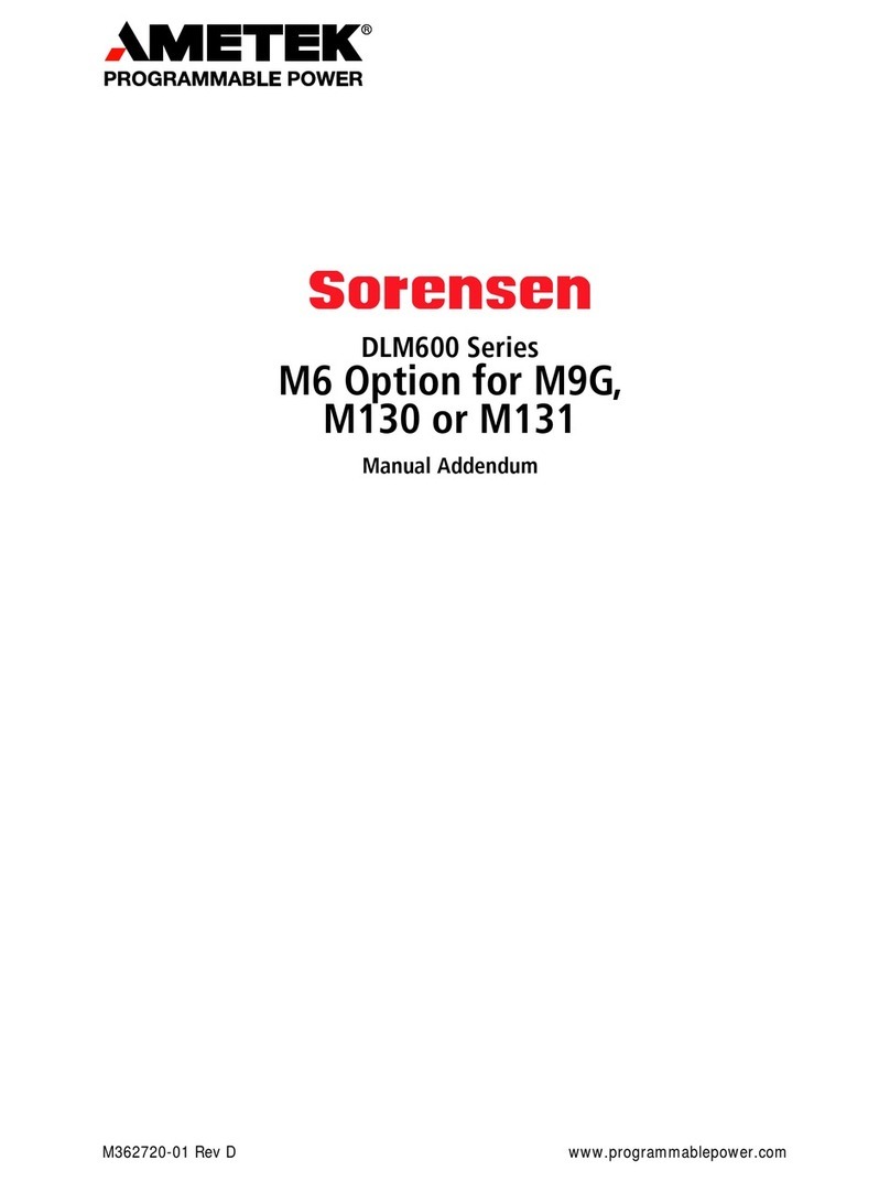 Ametek Sorensen DLM600 M6 Manual addendum