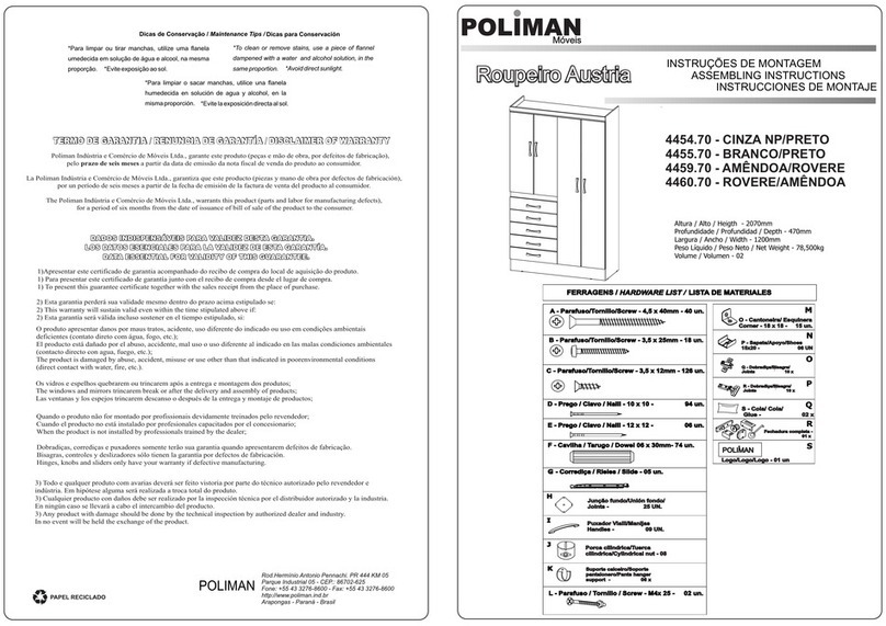 Poliman Moveis Austria 4454.70 User manual Poliman Moveis Austria 4454.70 User manual