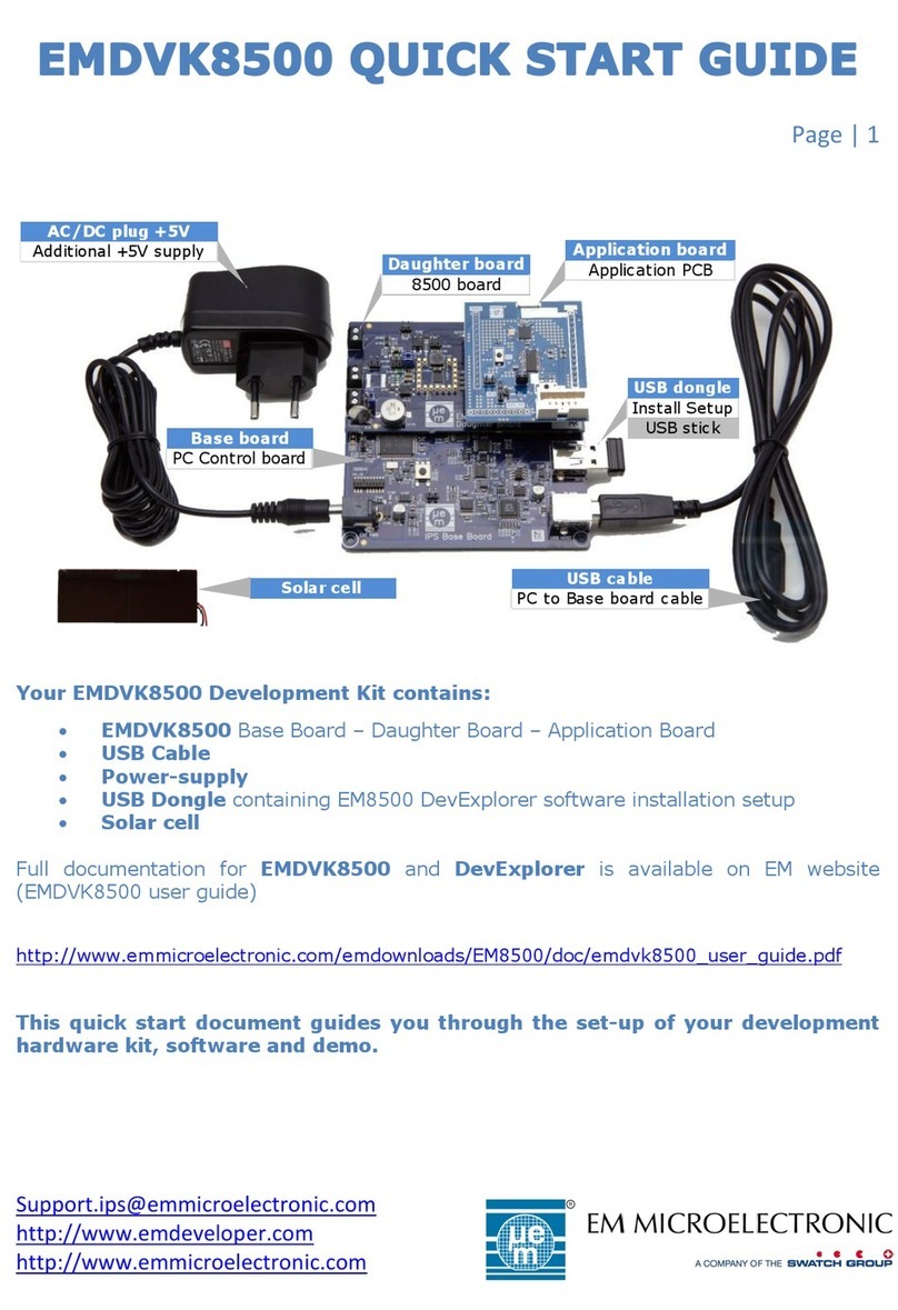 Swatch EM Microelectronic EMDVK8500 quick start guide