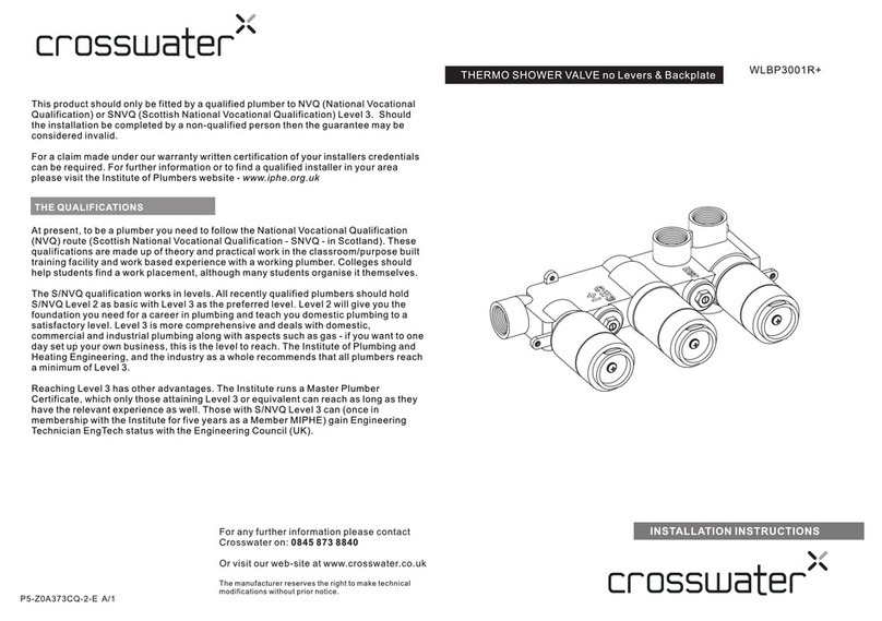 Crosswater WLBP3001R Plus installation instructions