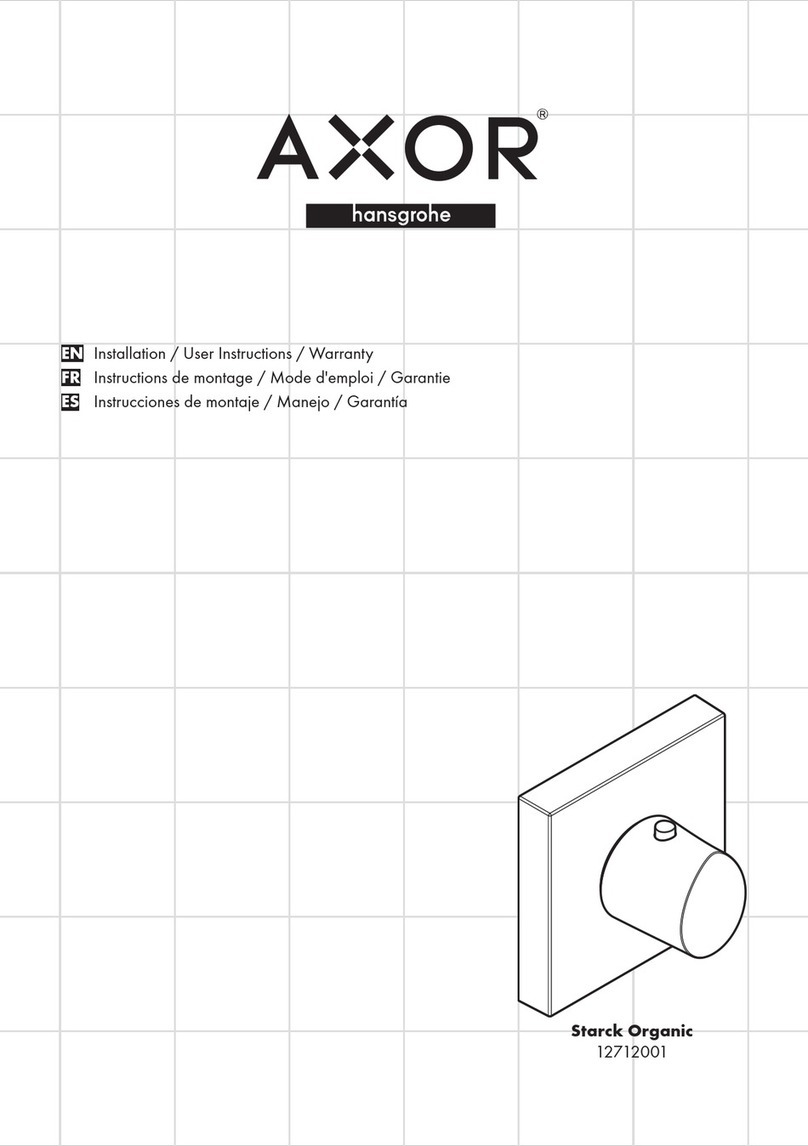 Hans Grohe AXOR Starck Organic 12712001 Installation/User Instructions/Warranty Hans Grohe AXOR Starck Organic 12712001 Installation/User Instructions/Warranty