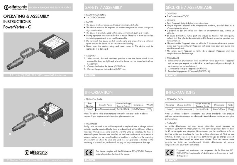 alfatronix PV6s-C Operating & assembly instructions