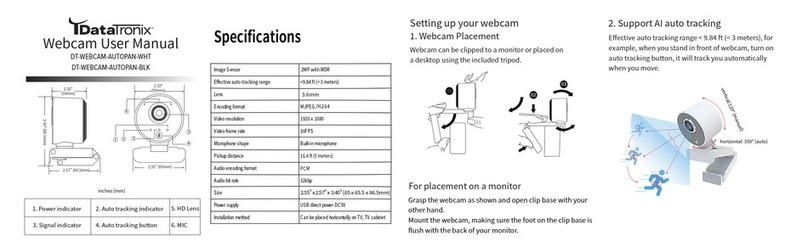 Data-Tronix DT-WEBCAM-AUTOPAN-WHT user manual Data-Tronix DT-WEBCAM-AUTOPAN-WHT user manual