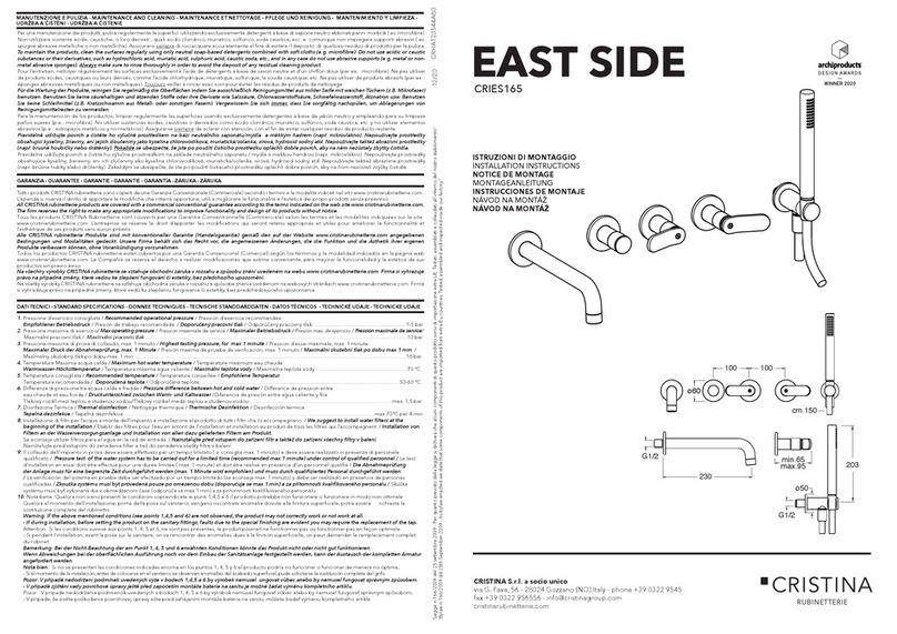 CRISTINA EAST SIDE CRIES165 User manual