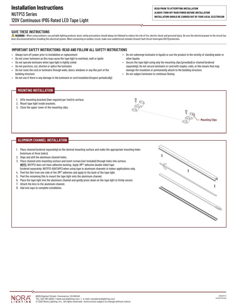 Nora Lighting NUTP13 Series installation instructions