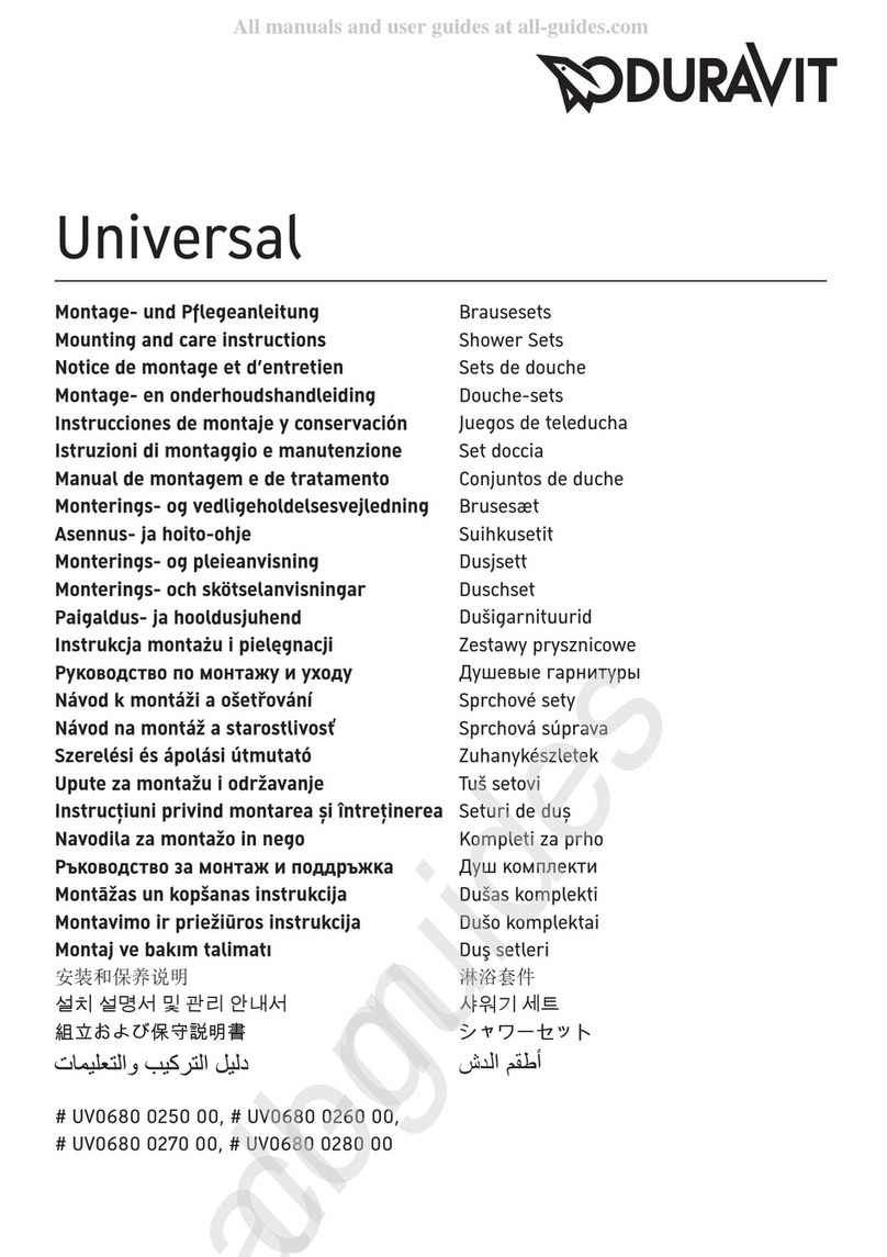 DURAVIT Universal Series Mounting and care instructions DURAVIT Universal Series Mounting and care instructions