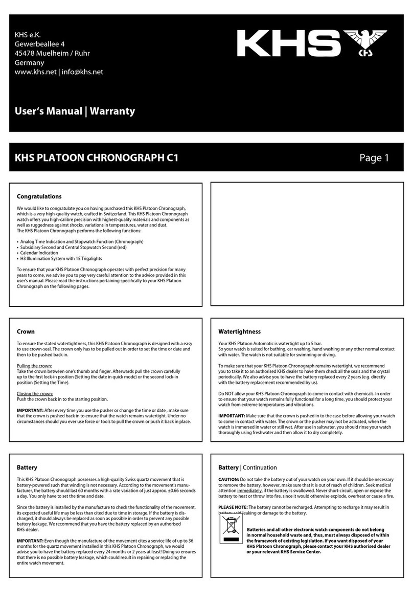 KHS Platoon Chronograph C1 user manual