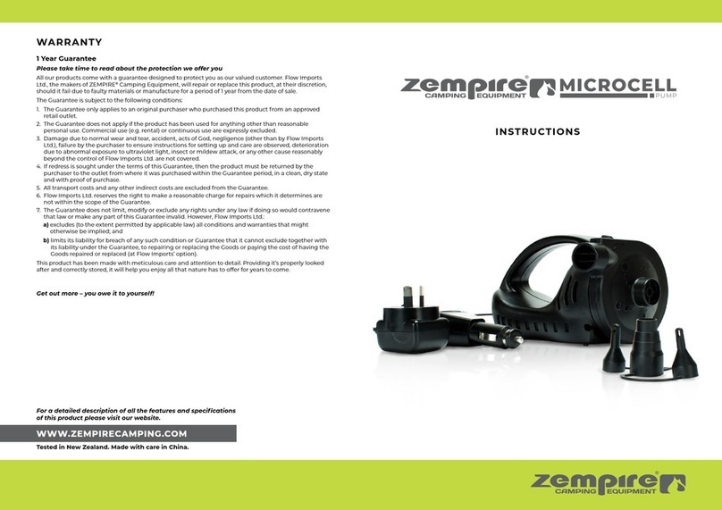 Zempire MICROCELL PUMP User manual