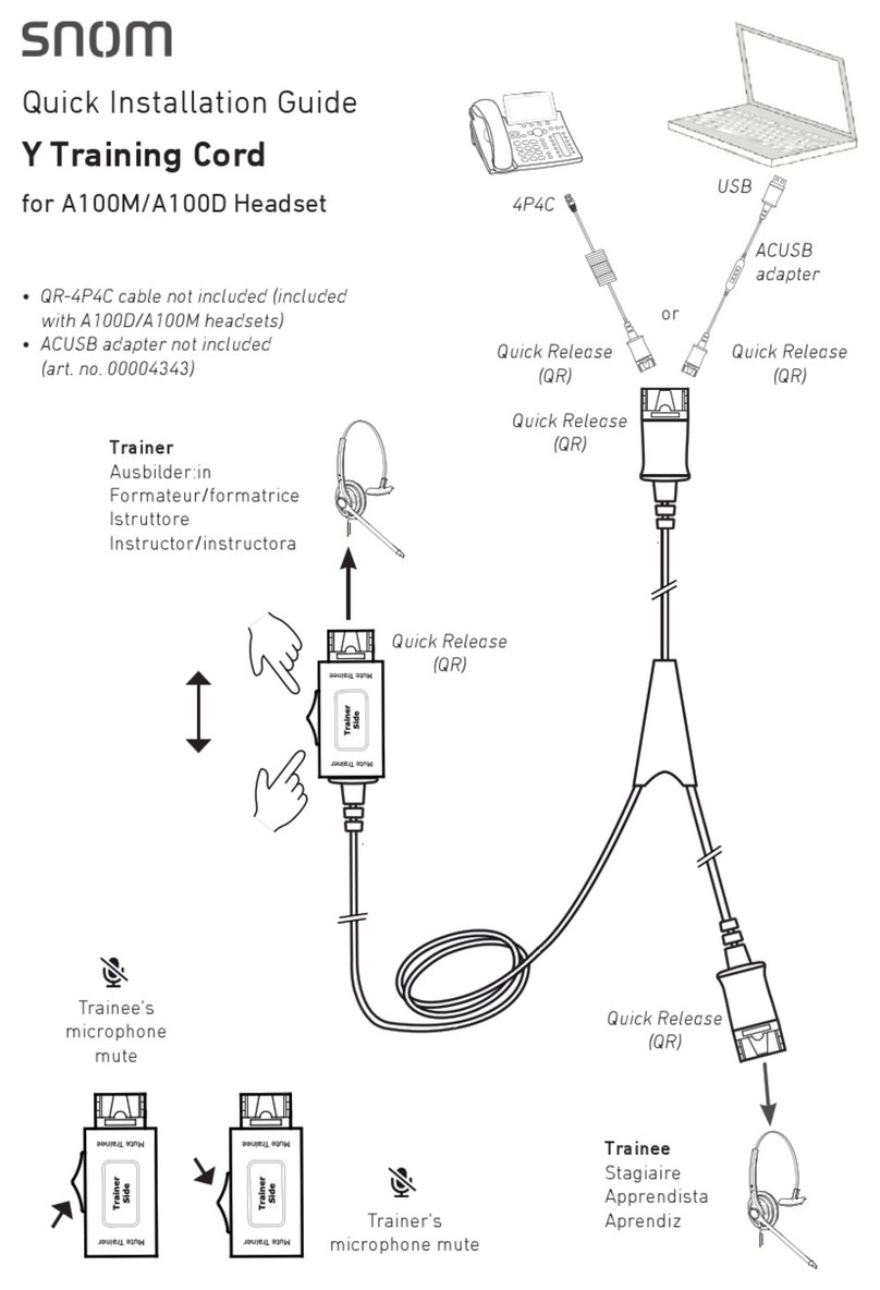 Snom Y Training Cord Quick installation guide Snom Y Training Cord Quick installation guide