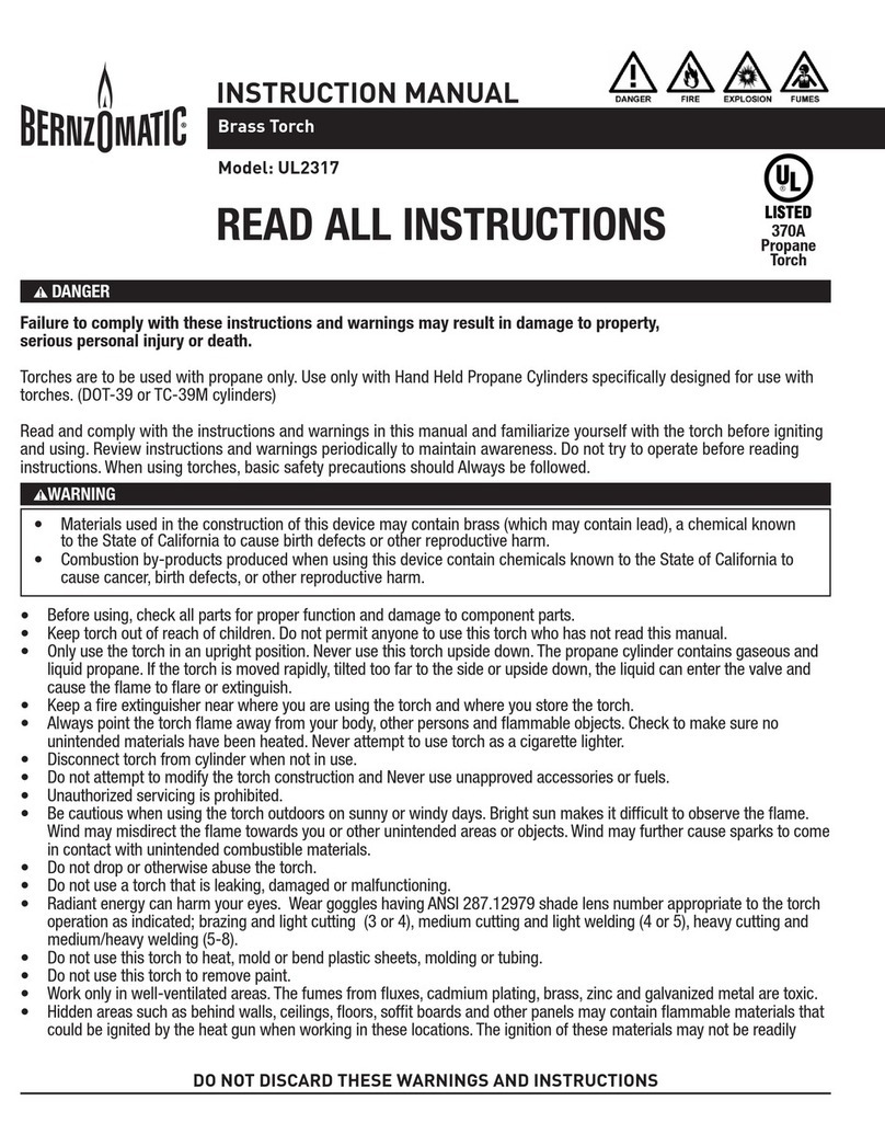 Bernzomatic UL2317 instruction manual