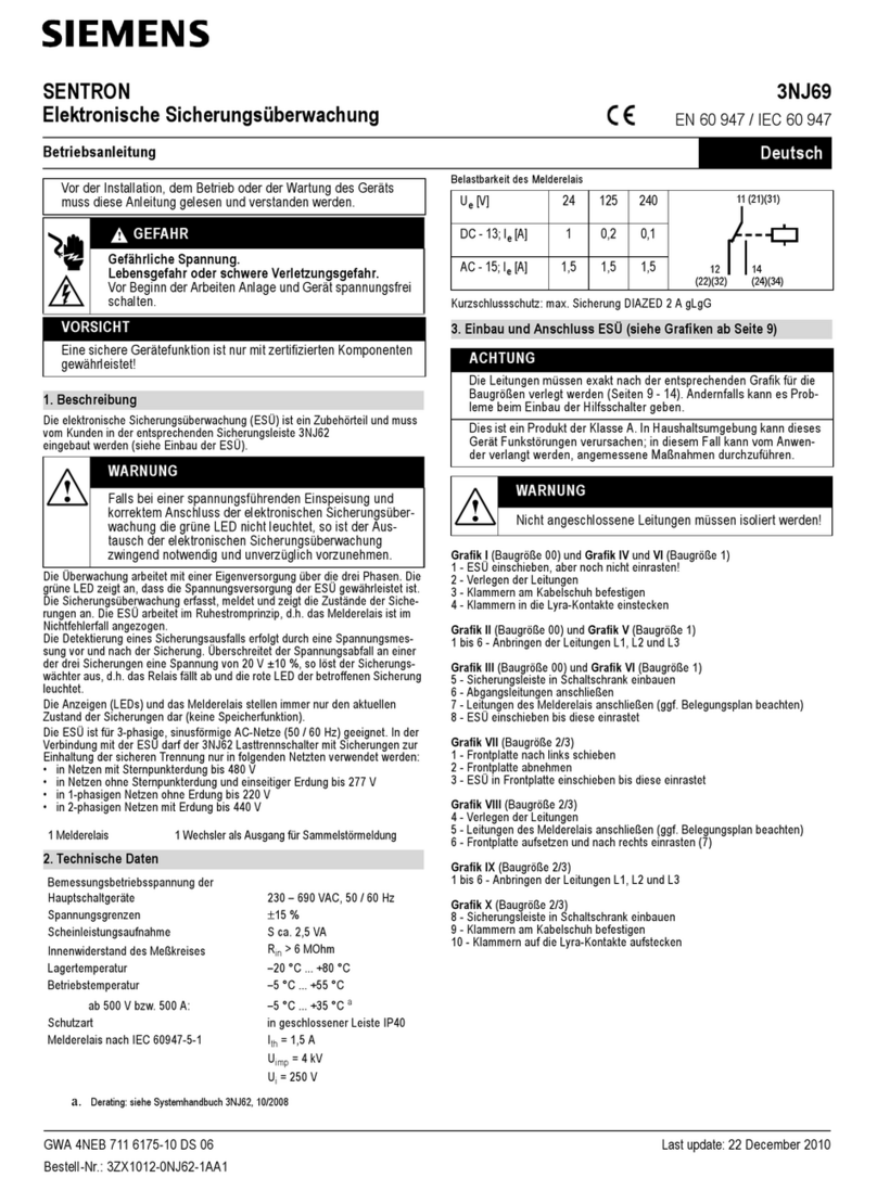 Siemens SENTRON 3NJ69 User manual