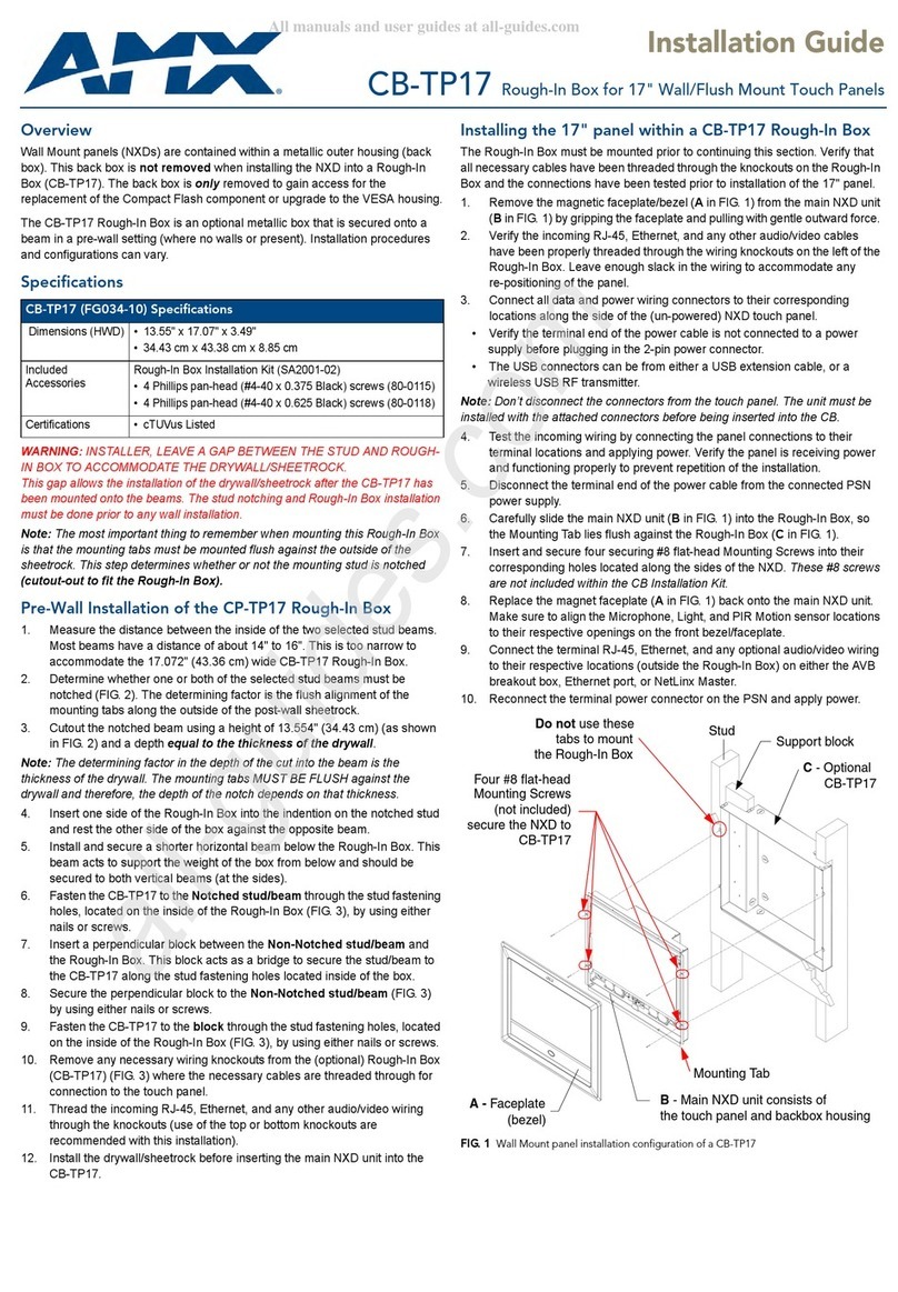 AMX CB-TP17 User manual