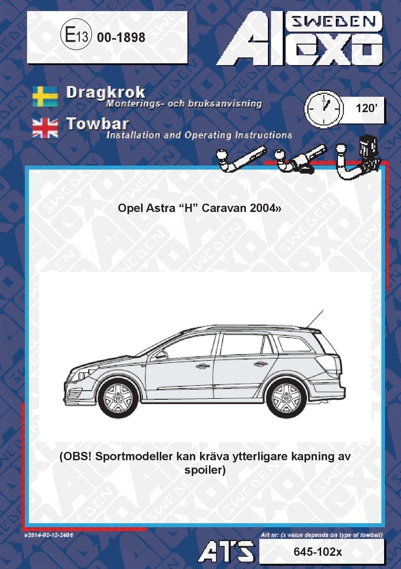 Alexo Sweden 645-102 Series Installation and operating instructions