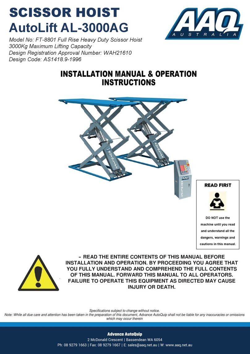 AAQ AutoLift AL-3000AG User manual