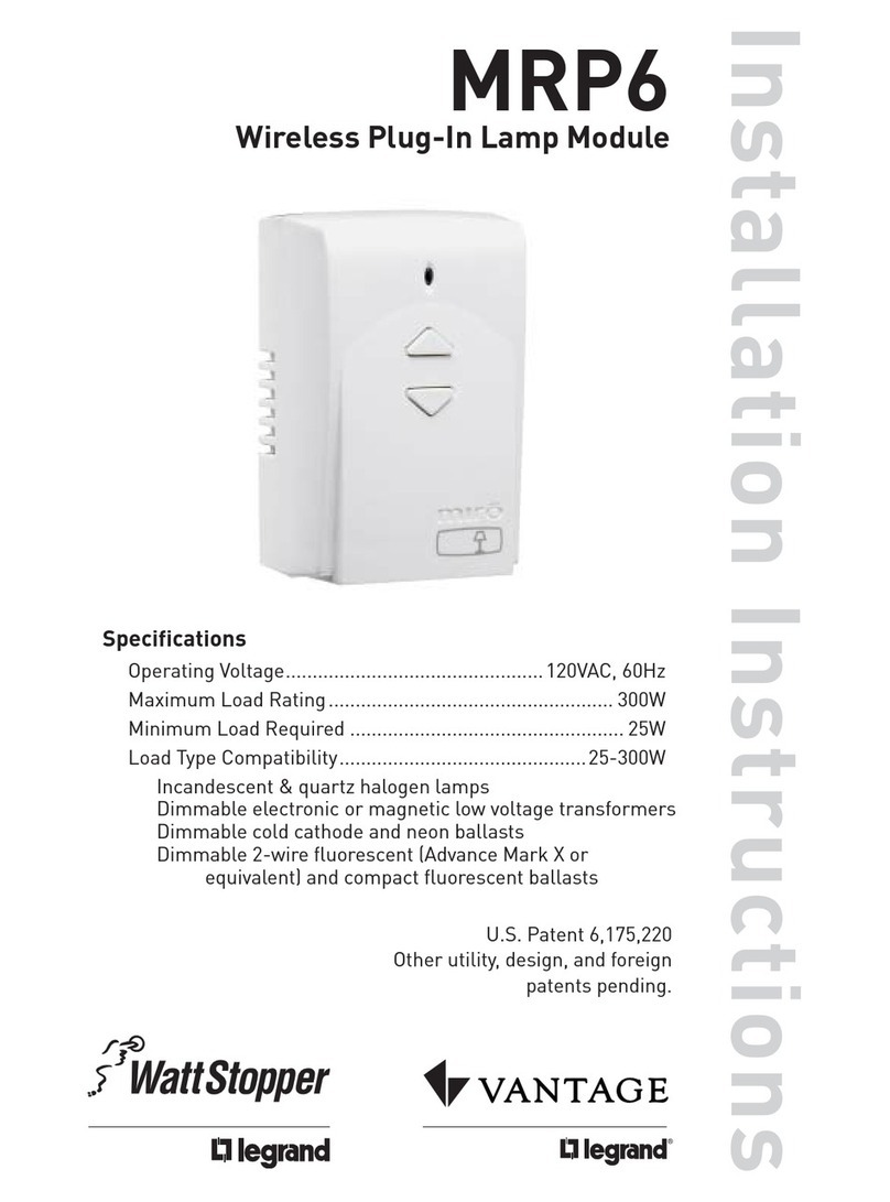 LEGRAND Wattstopper Vantage Miro MRP6 installation instructions