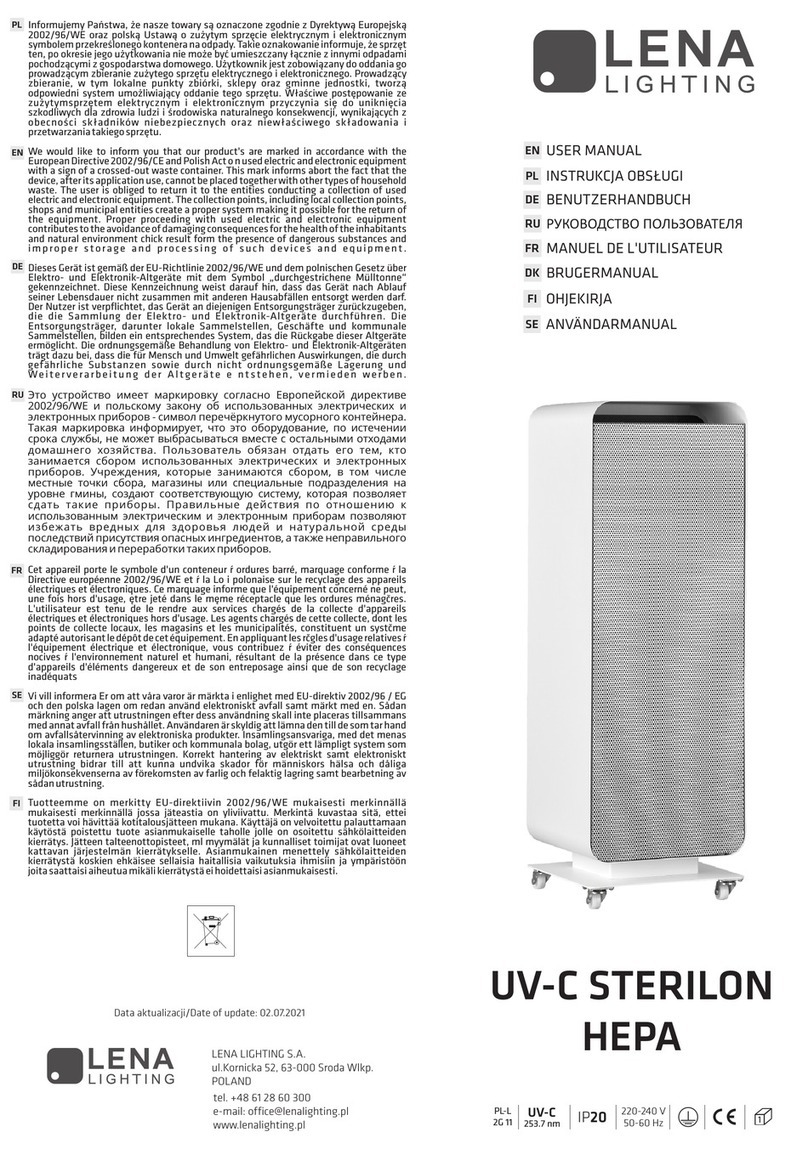 Lena Lighting UV-C Sterilon Hepa user manual