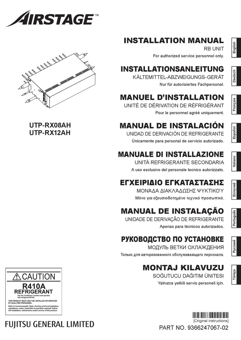 Fujitsu Airstage UTP-RX08AH installation manual