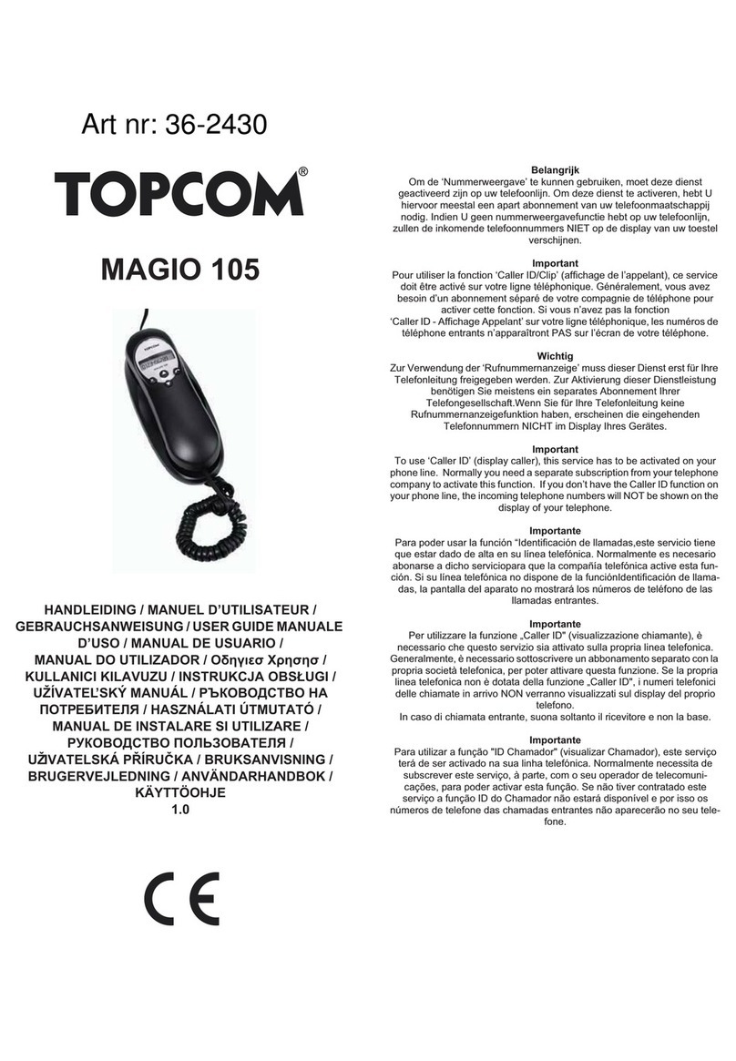 Topcom MAGIO 105 User manual Topcom MAGIO 105 User manual