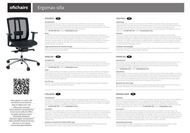 ofichairs Ergomax quick start guide ofichairs Ergomax quick start guide