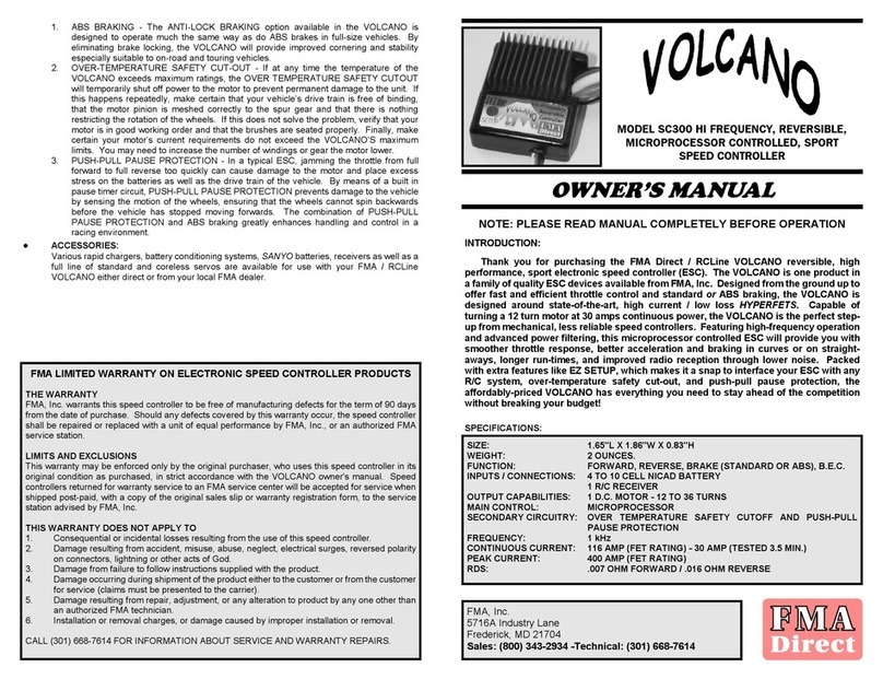 Volcano SC300 owner's manual