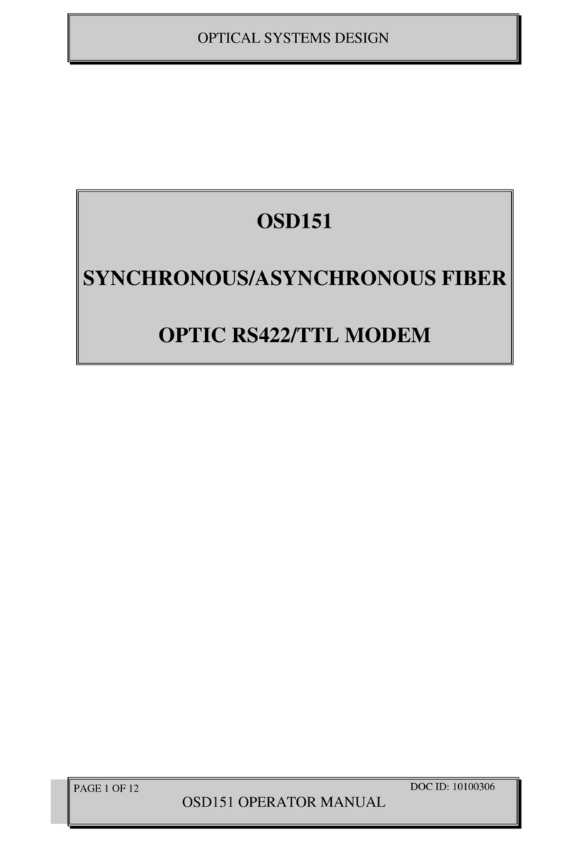 Optical Systems Design OSD151 manual