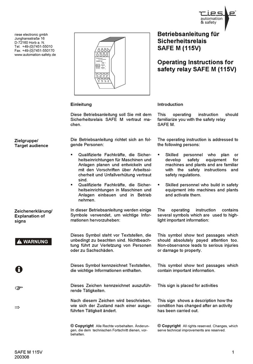 Tiesse SAFE M: operating instructions