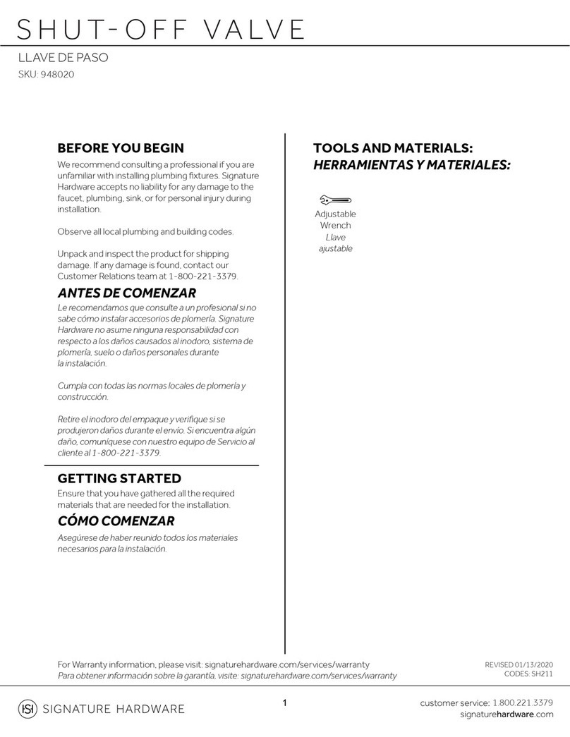 Signature Hardware SH211 User manual