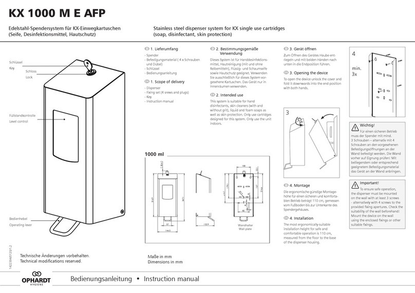 OPHARDT HYGIENE KX 1000 M E AFP instruction manual