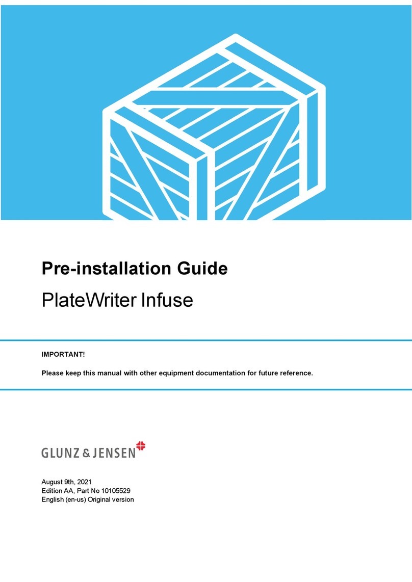 Glunz & Jensen PlateWriter Infuse 10102450-0001 Pre-installation guide