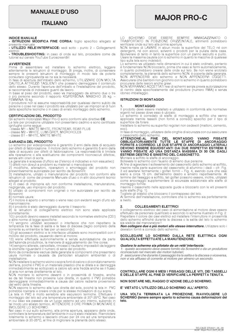 Screen Int MAJOR PRO-C User manual