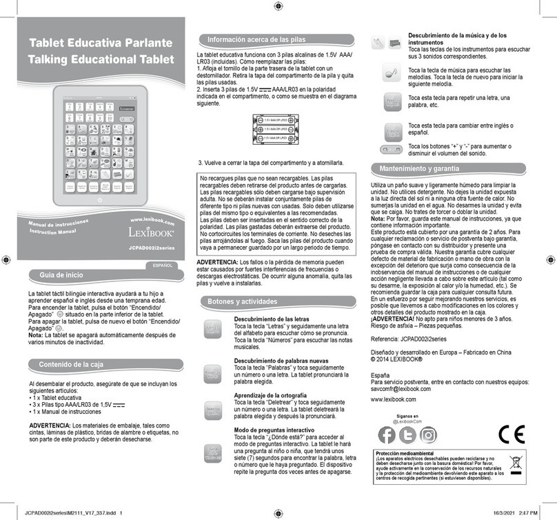 LEXIBOOK JCPAD002i2 Series instruction manual