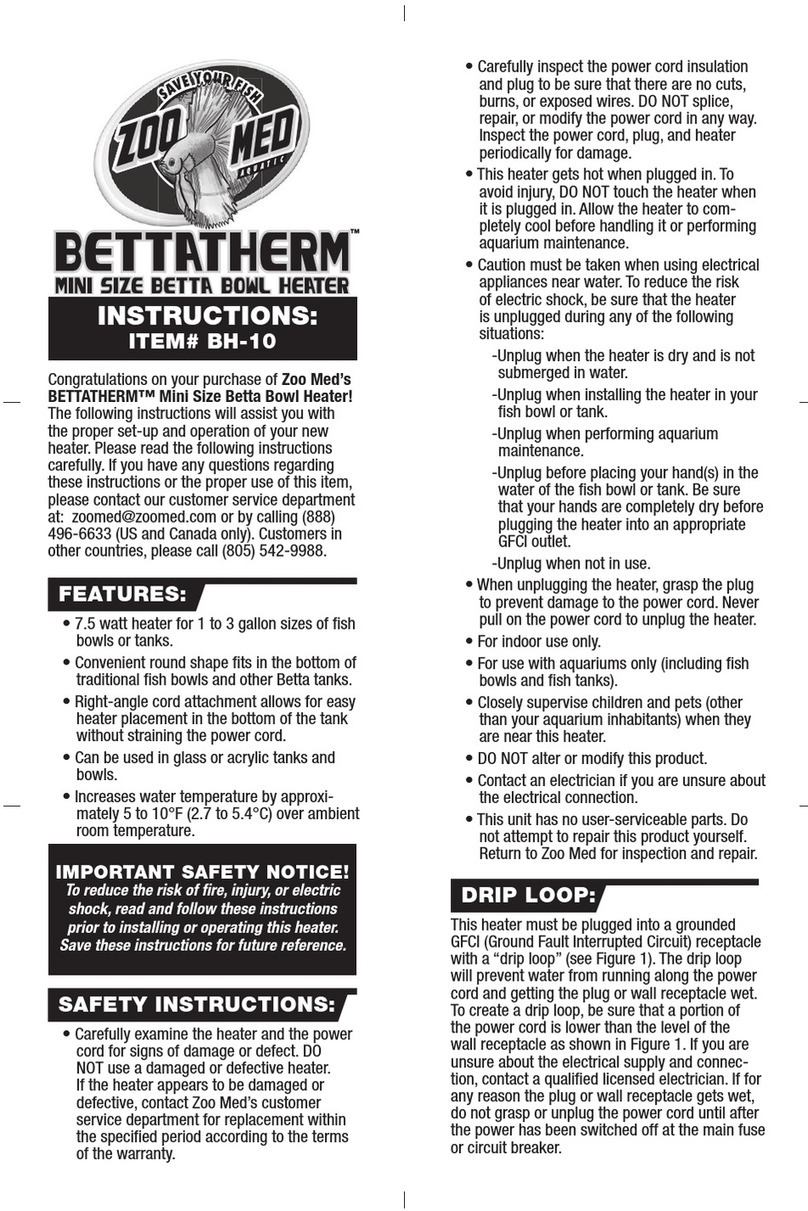 Zoo Med BETTATHERM BH-10 instructions
