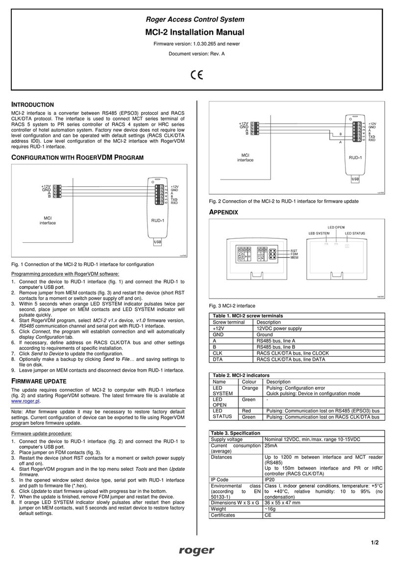 Roger MCI-2 installation manual