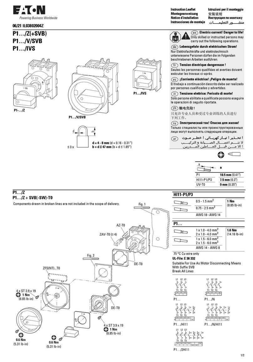 Eaton P1/Z Plus SVB Series Instruction leaflet
