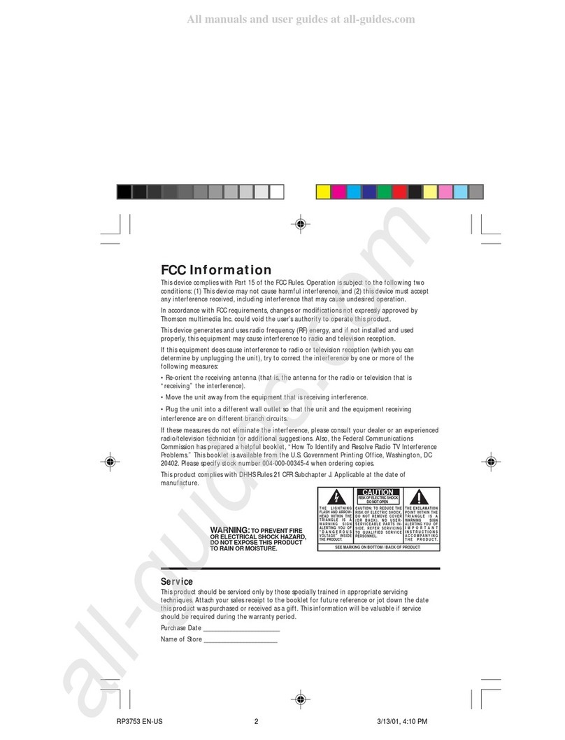 RCA RP3753 User manual