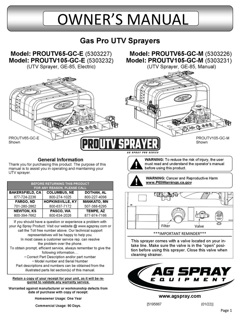 AG SPRAY PROUTV65-GC-E User manual
