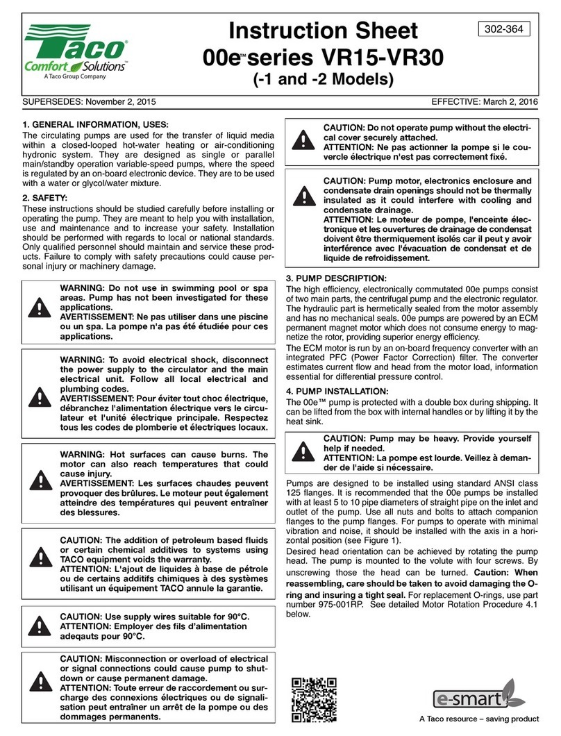 Taco Comfort Solutions VR15 instruction sheet