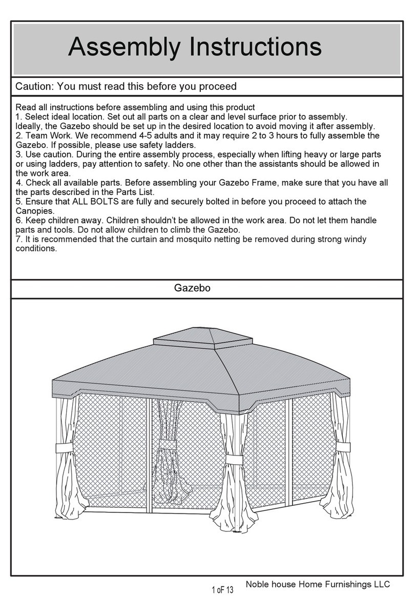 Noble House Home Furnishings Gazebo Assembly instructions Noble House Home Furnishings Gazebo Assembly instructions