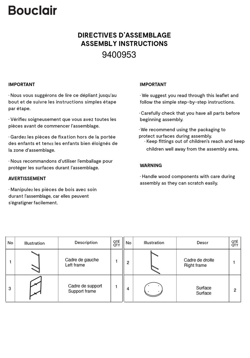 Bouclair 9400953 Assembly instructions