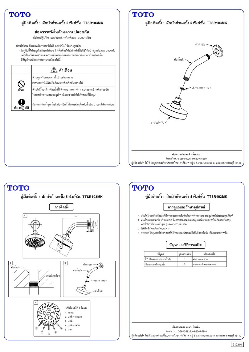 Toto TTSR103MK User manual