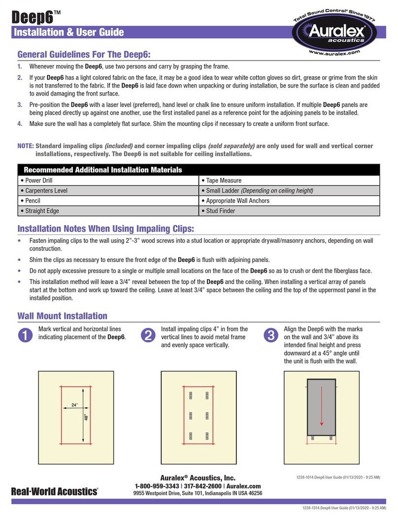 Auralex Acoustics Deep6 Operation manual