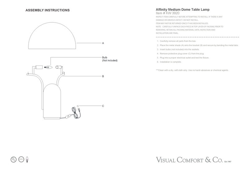 Visual Comfort & Co. Affinity KW 3920 Assembly instructions Visual Comfort & Co. Affinity KW 3920 Assembly instructions