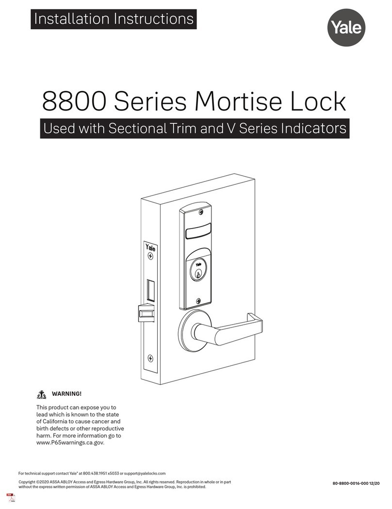 Yale MORTISE 8800 SERIES User manual
