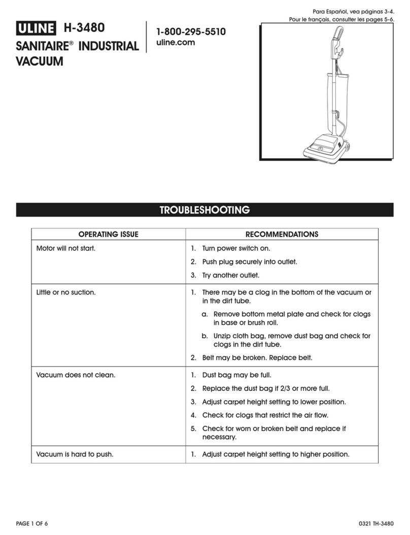 U-Line SANITAIRE H-3480 User manual U-Line SANITAIRE H-3480 User manual