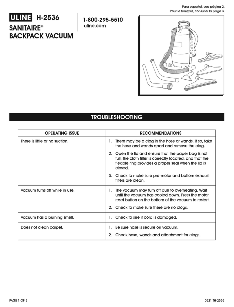 U-Line Sanitaire H-2536 manual