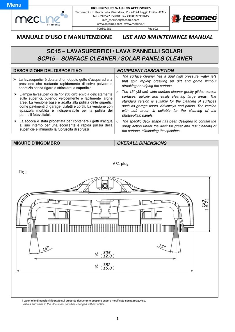 Tecomec Mecline SC15 Use and maintenance manual