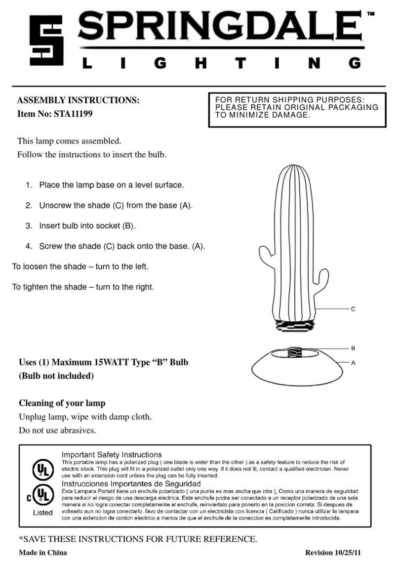 Springdale Lighting STA11199 Assembly instructions