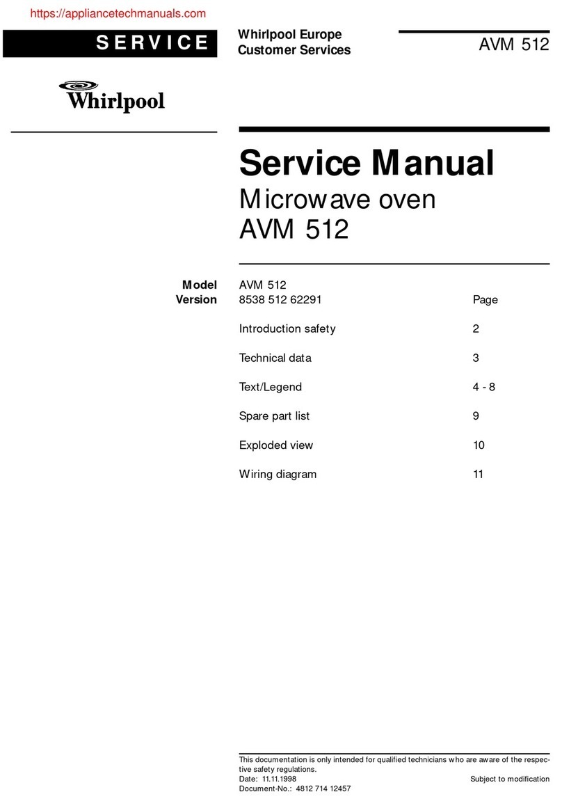 Whirlpool AVM 512 Service manual