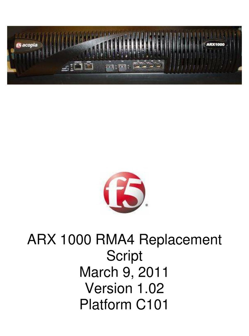 F5 ARX 1000 Use and care manual